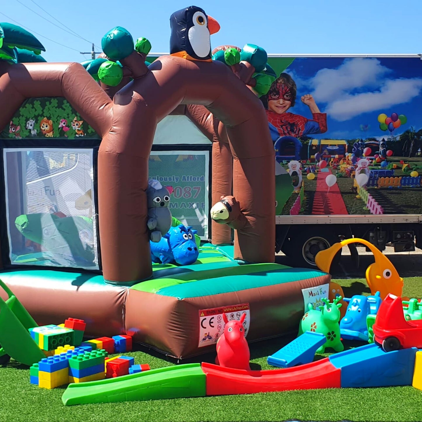 Baby Jungle Jumping Castle Party Bundle - South Brisbane
