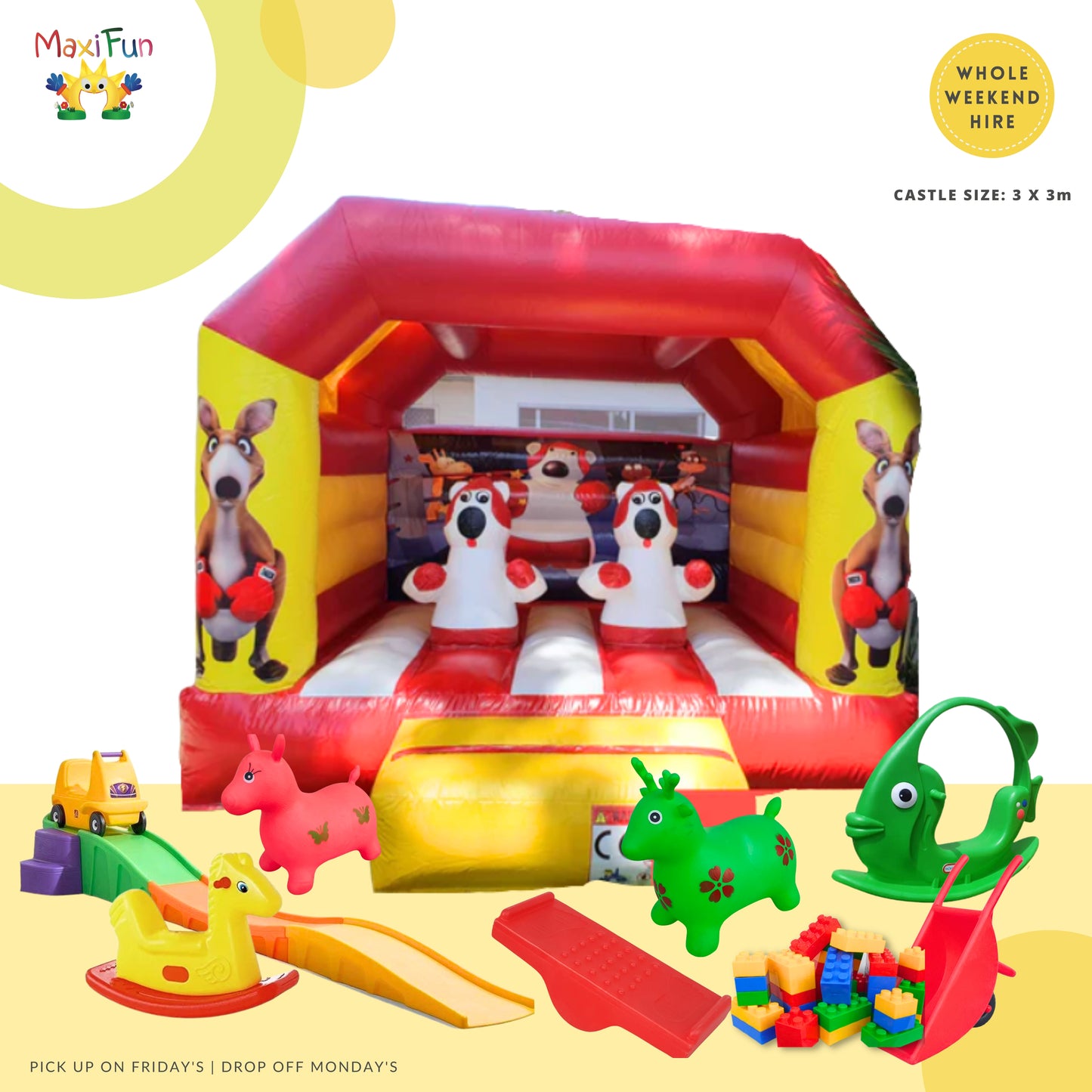 Boxing Kangaroo Jumping Castle Party Bundle, Southside