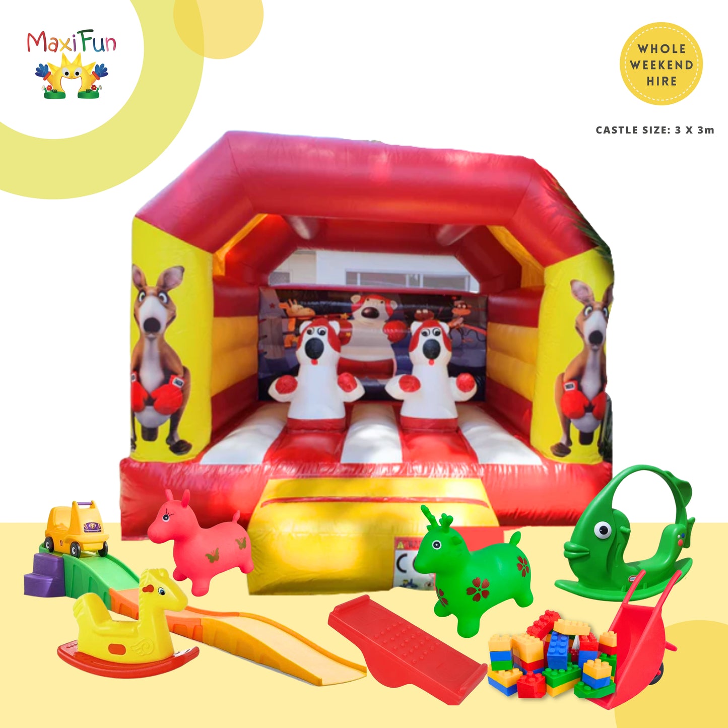 Boxing Kangaroo Jumping Castle Bundle, North Brisbane