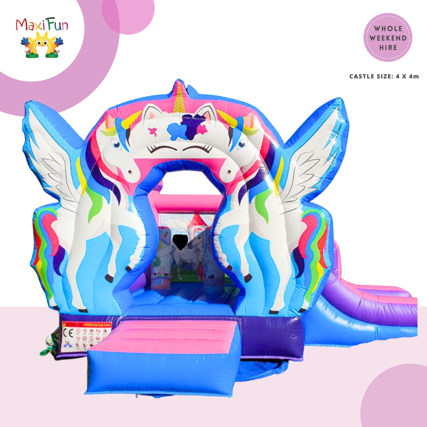Double Unicorn Jumping Castle With Slide, Northside