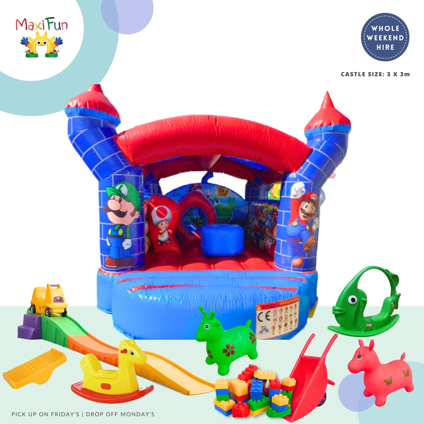 Mario Jumping Castle Party Bundle, North Brisbane