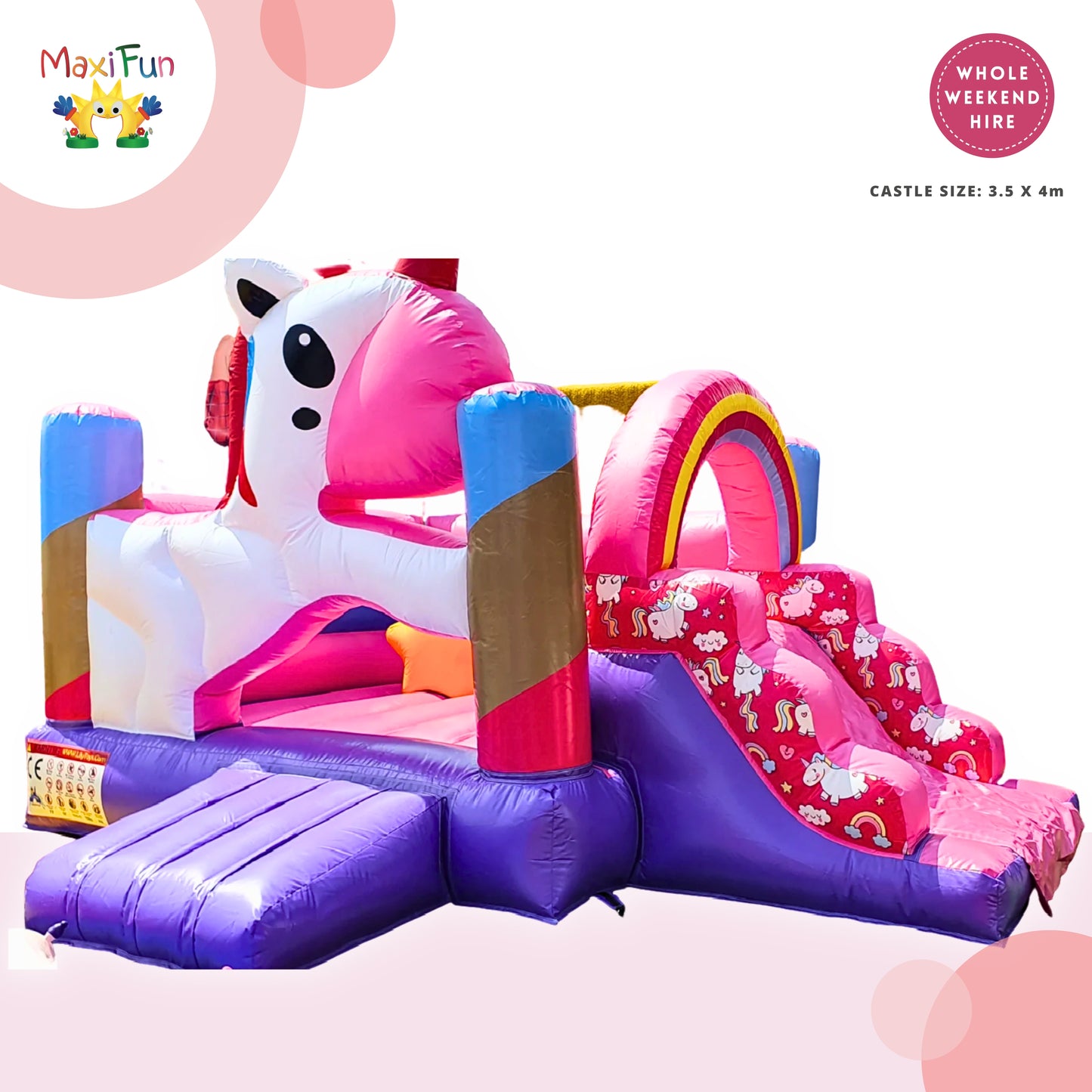 Rainbow Unicorn Jumping Castle With Slide, Northside