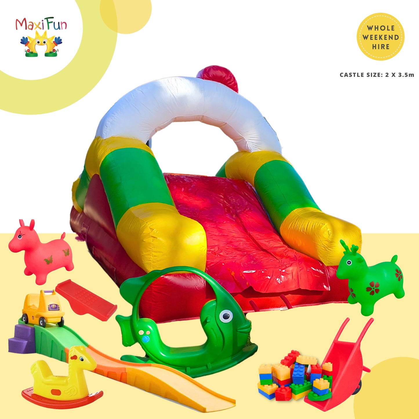 Red Slide Jumping Castle Party Bundle, South Brisbane