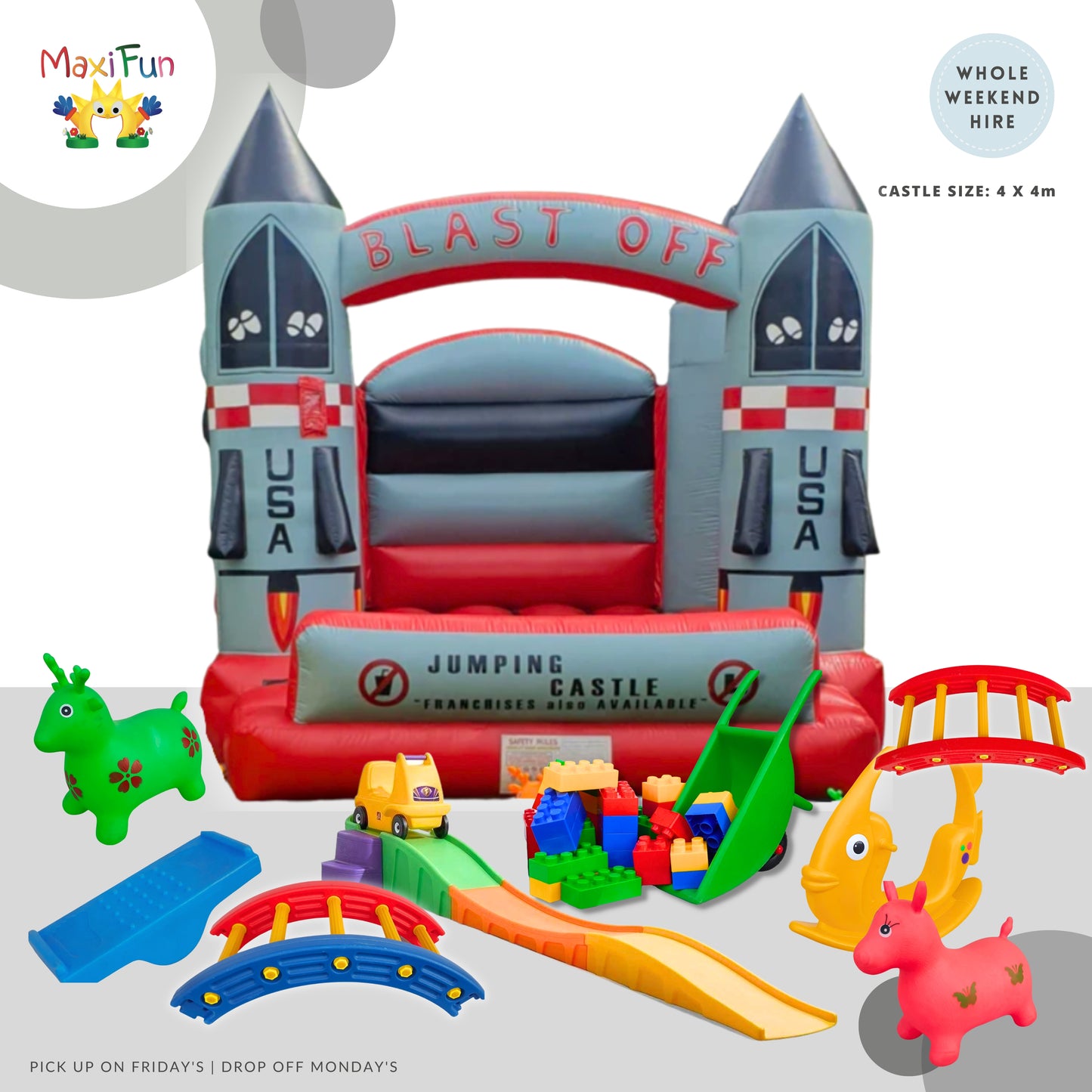 Rocket Jumping Castle Party Bundle, South Brisbane