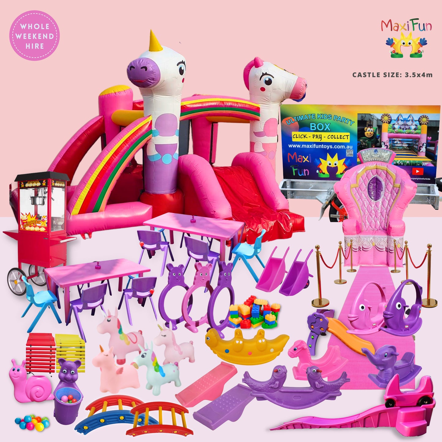 Unicorn Ball Pit Trailer Bundle, Southside