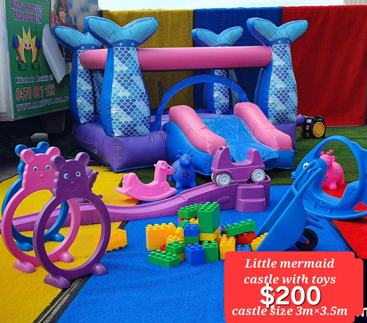 Mermaid Jumping Castle Party Bundle, South Brisbane