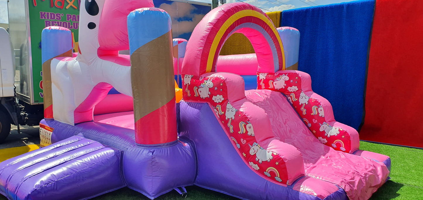 Rainbow Unicorn Jumping Castle With Slide, Northside