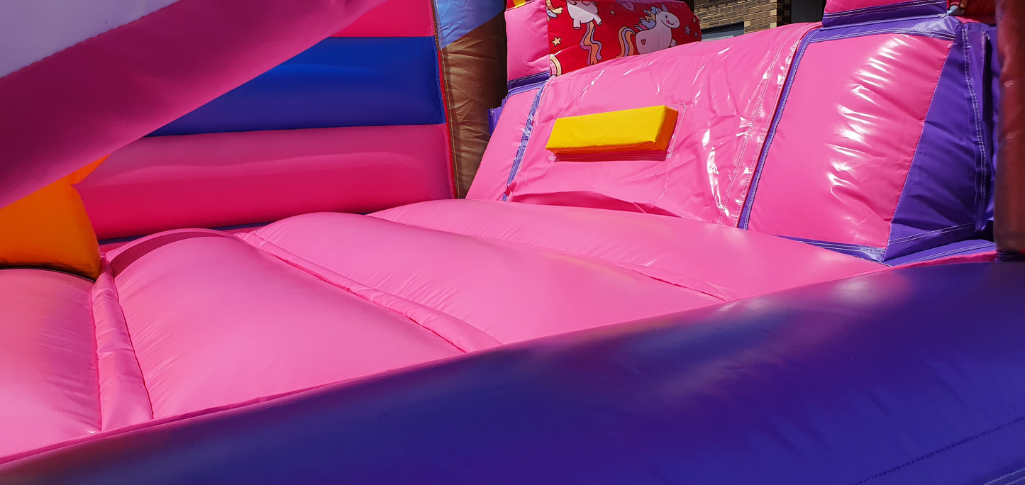 Rainbow Unicorn Jumping Castle With Slide, South Brisbane