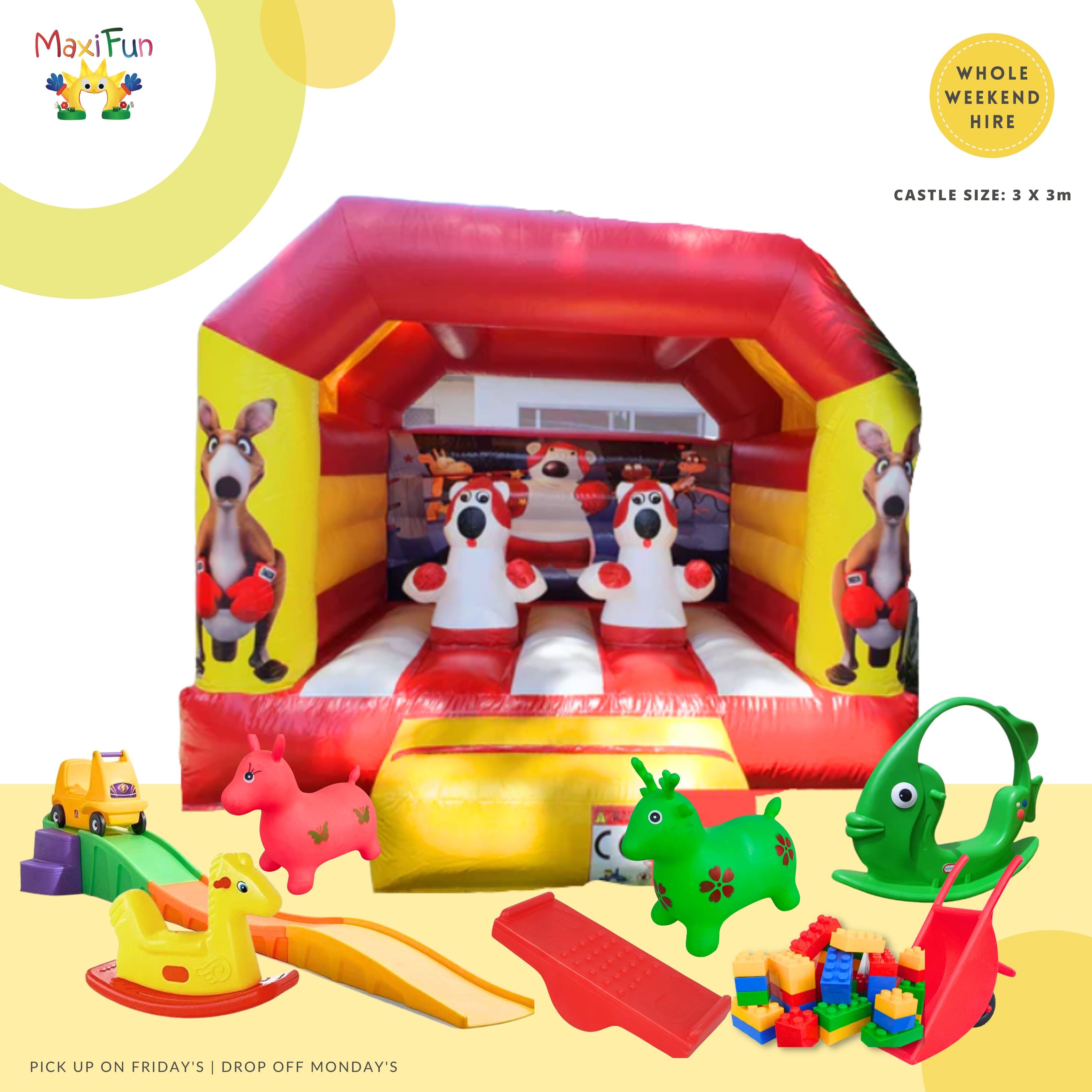 Boxing Kangaroo Jumping Castle Party Bundle, Southside