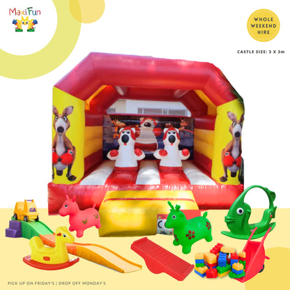 Boxing Kangaroo Jumping Castle Party Bundle, Southside
