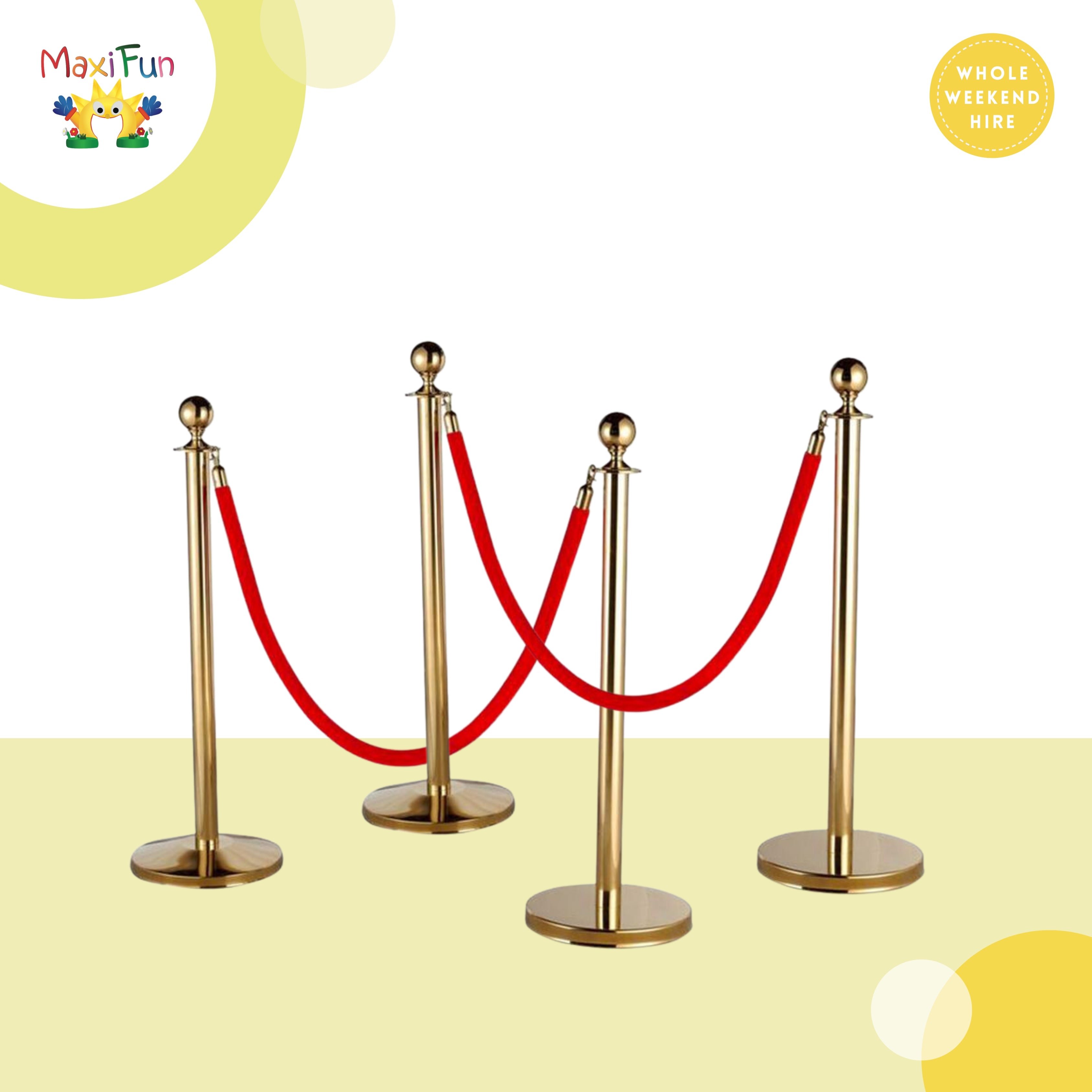 Bollards Gold Rope Gold Bollard With Ropes, Southside – MAXI FUN Toys