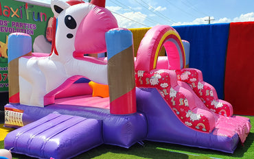 Rainbow Unicorn Jumping Castle With Slide, South Brisbane